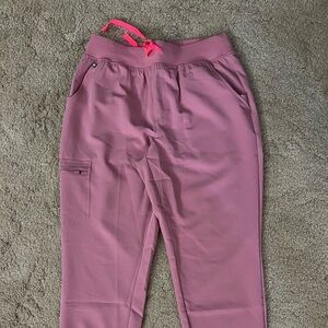 Figs high waisted Zamora joggers chalk pink medium petite